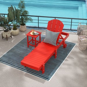 WestinTrends Malibu 2 Piece Adirondack Poly Reclining Chaise Lounge With Wheels - 1 of 4