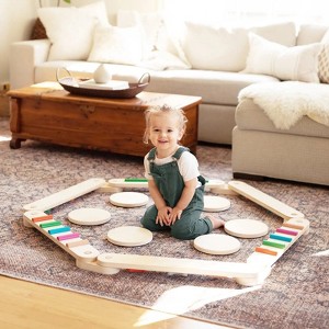 Tiny Land® Montessori Balance Beam - Wooden Balance Boards and Stepping Pads - 1 of 4
