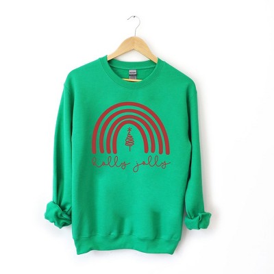 Simply Sage Market Women's Graphic Sweatshirt Holly Jolly Rainbow