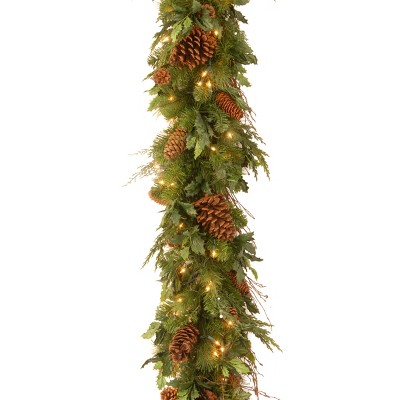 National Tree Company 6 ft. Juniper Mix Pine Garland with LED Lights