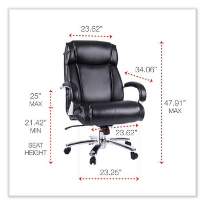 Maxxis Series Black Leather Executive Chair with Chrome Base