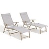 Crestlive Products Outdoor Aluminum Folding Recliner Adjustable Chaise Lounge (Set of 2) - 2 of 4