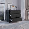 CAVINAS 3 Drawers Dresser for Bedroom,Simple Style Dresser with Free Handle for Kids Room,Living Room,Entry and Hallway,Black/White - 2 of 4