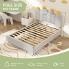 Docred Boucle bed frame Child Wood Upholstered Bed Frame with Adjustable Headboard Standard Crib Size Toddler Fabric Modern Platform Bed - 3 of 4