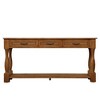 Hostack 63'' Long Wood Console Table with 3 Drawers and 1 Bottom Shelf for Entryway and Hallway, Brown - 2 of 4