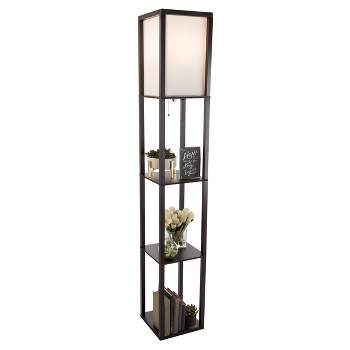 Hasting Home Etagere LED Floor Lamp with 3 Tiers of Storage Shelving