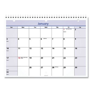 QuickNotes Desk/Wall Calendar, 3-Hole Punched, 11 x 8, White/Blue/Yellow Sheets, 12-Month (Jan to Dec): 2025 - 1 of 4