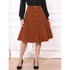 INSPIRE CHIC Women's A-Line Vintage High Waist Pleated Button Decor Midi Skirt - 4 of 4