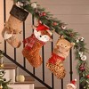 Aoibox 21 Inch Red Brown Sika Deer Plush Christmas Stocking Personalized Velvet Fireplace Hanging Ornament 1 Piece for Holiday Decor - 4 of 4
