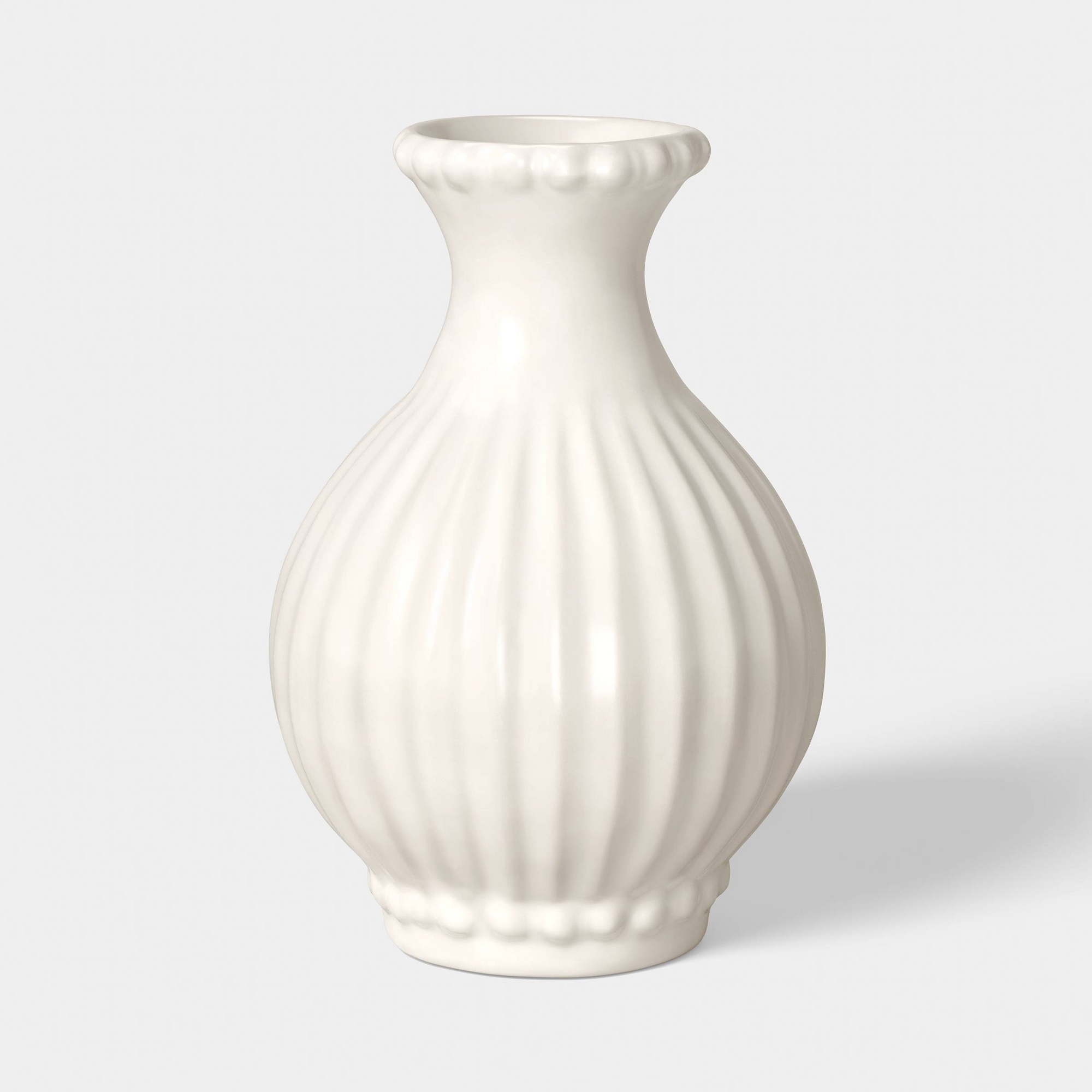 6" Beaded Ceramic Bud Vase Ivory - Threshold™