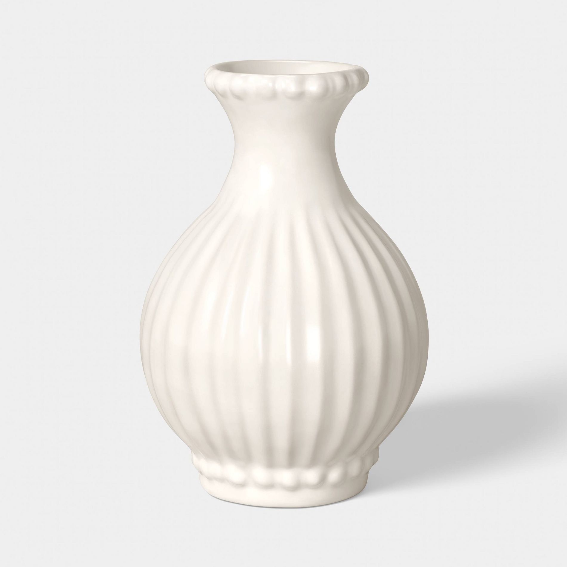 6" Beaded Ceramic Bud Vase Ivory - Threshold™