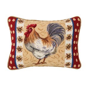 C&F Home 12" x 16" Rooster And Sunflower Needlepoint Pillow - 1 of 4