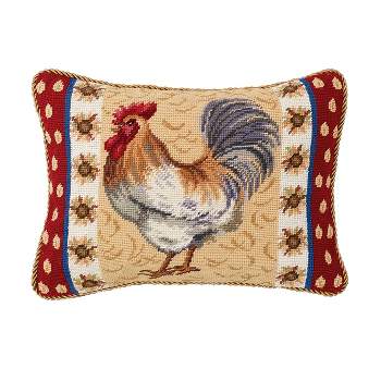C&F Home 12" x 16" Rooster And Sunflower Needlepoint Pillow