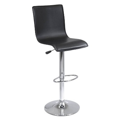 Spectrum High Back L Shaped Air Lift Adjustable Height Barstool Black/Metal - Winsome