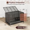 XBRIGH 48/42 Inch Heavy Duty Indestructible Dog Crate Steel Escape Proof, Indoor Double Door High Anxiety Cage, Kennel with Wheels, Removable Tray - 3 of 4