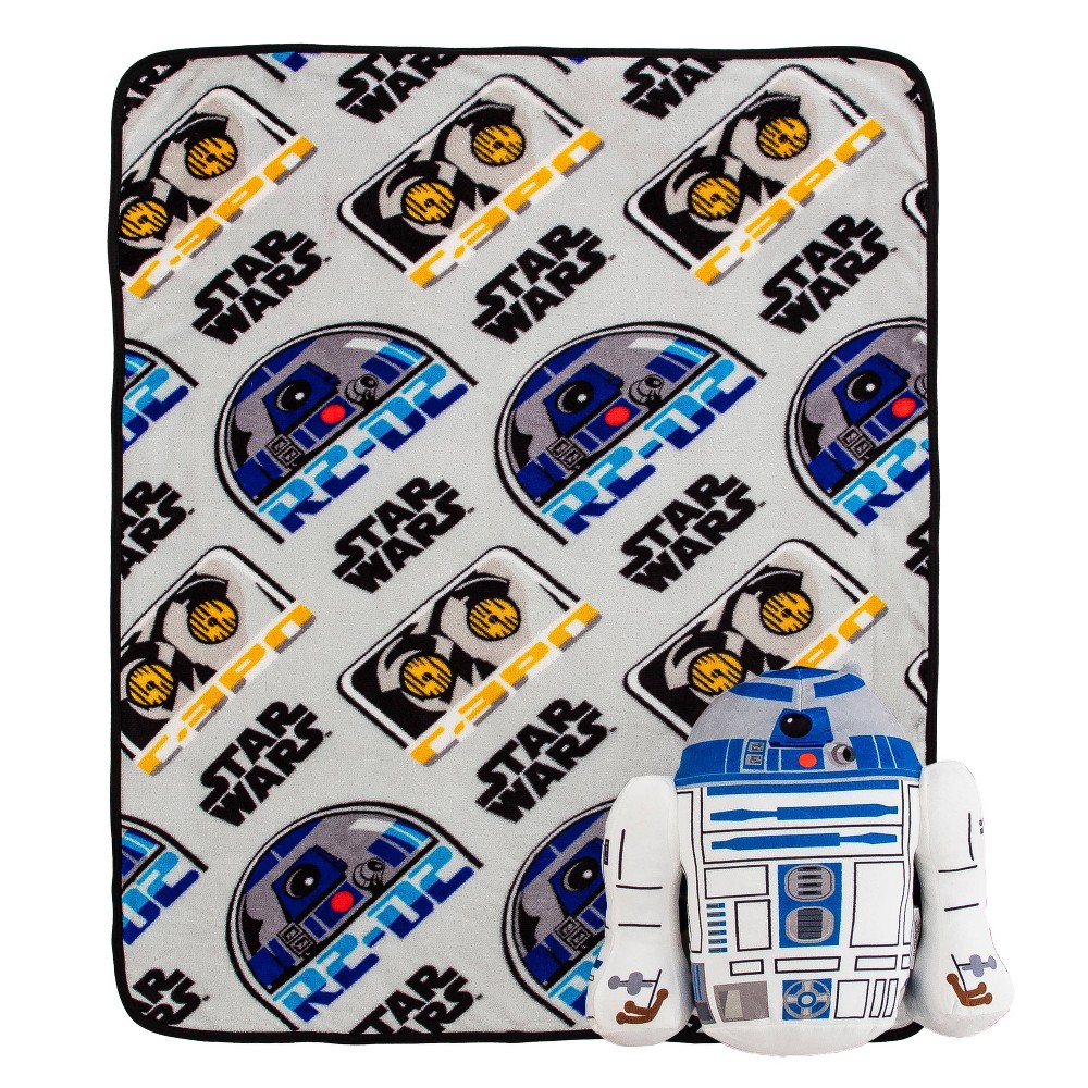 Photos - Duvet 40"x50" Star Wars R2-D2 Silk Touch Kids' Throw Blanket and HD Hugger
