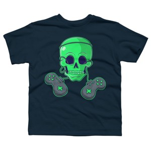 Boy's Design By Humans Halloween Skeleton Skull Crossbones Video Gamer By TaiHan T-Shirt - 1 of 3