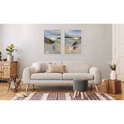 Sylvie Big Sur I and II White Framed Canvas Art Set