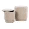 NicBex Contemporary Fabric Ottoman Set of 2 Upholstered Modern Footrests, Beige - 2 of 4