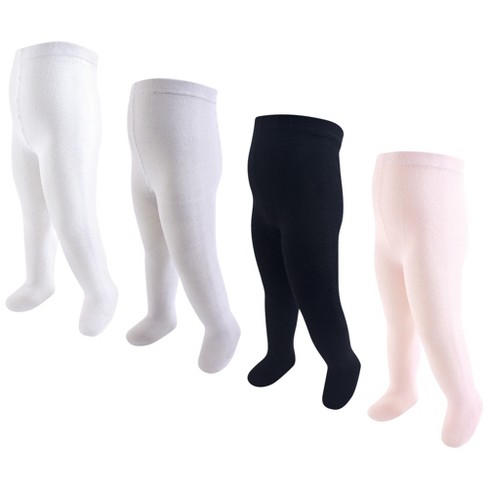 Touched By Nature Baby Girl Organic Cotton Tights, Lt. Pink Black