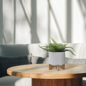 Maggift Planters Planter with Stand, Decorative Plant Pots for Living Room, Garden, Balcony, Home Decor, White 12"*12"*14" - 1 of 4