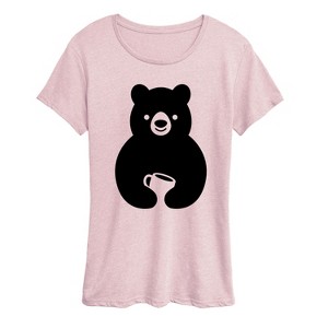 Women's - Instant Message - Coffee Bear Short Sleeve Graphic T-Shirt - 1 of 4