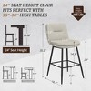 Arceso Bar Stools, Double-Layer Upholstered Counter Height Bar Stools,Faux Leather Barstools with Back and Footrest, 24 Inch Armless Barstool Chairs - 2 of 4