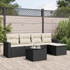 vidaXL 6 Piece Patio Sofa Set with Cushions Black and Cream - With Table - 2 of 4