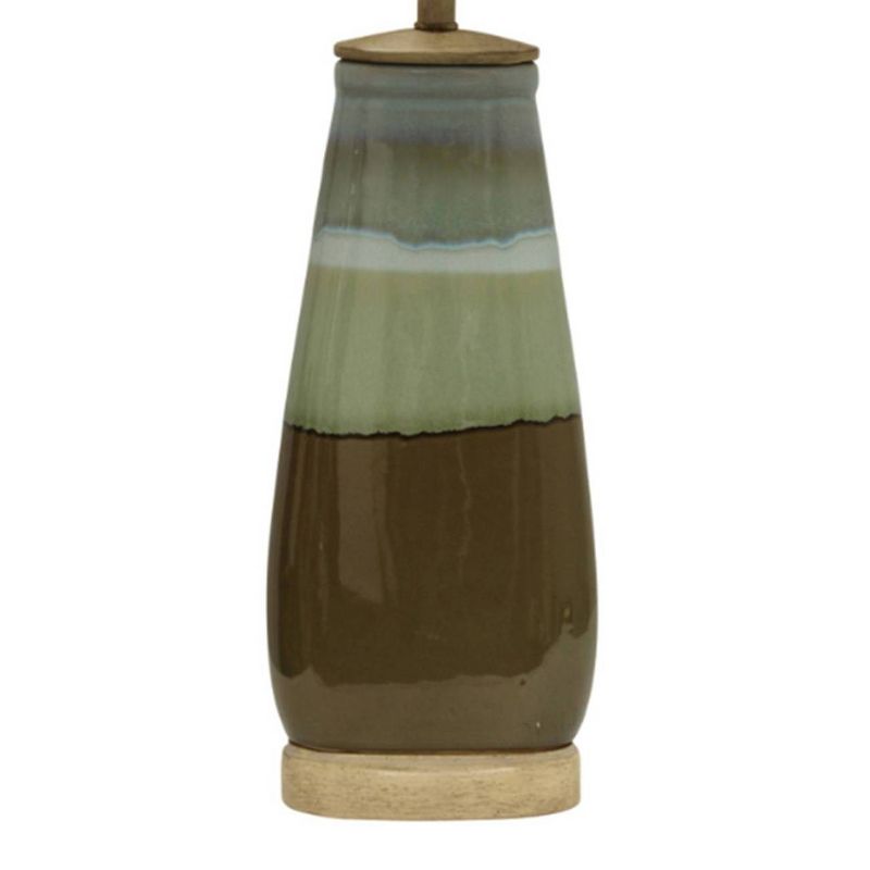 Millville Reactive Glaze Ceramic Table Lamp Brown/Green - StyleCraft, 4 of 12