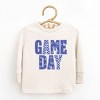 Game Day Blue Checkered - Kids Toddler Long Sleeve Graphic Tee and Kids Youth Long Sleeve Graphic T-Shirt - 2 of 3