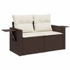 vidaXL Garden Sofa Set Brown, Cream white - 4 of 4