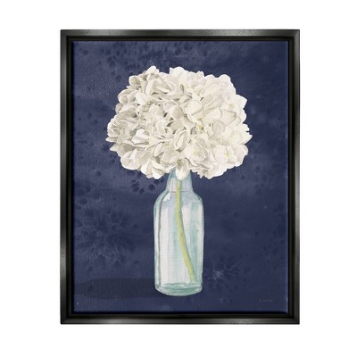 Stupell Industries White Floral Bouquet in Bottle Blue Painting