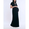 Women's Short Sleeve V-Neck Flare Leg Jumpsuit | Motherhood Maternity - 3 of 4
