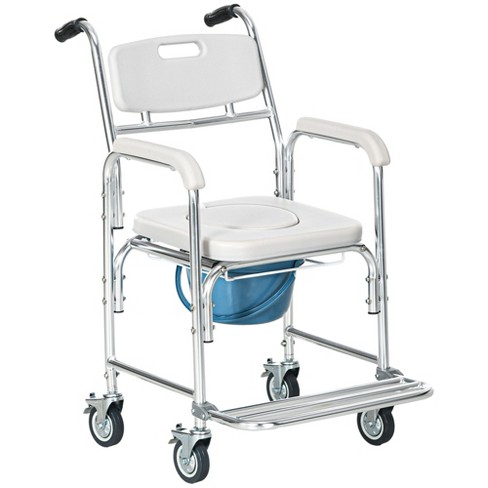 McKesson Commode Chair Portable Toilet with Bucket - 350 lbs