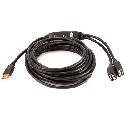 Monoprice Usb 2.0 Extension Cable - 16 Feet - Black | 2 Port Usb Type-a ...