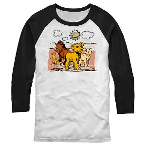 Men's Lion King Best Friends Cartoon Baseball Tee - 1 of 4
