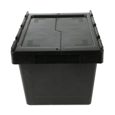 Mind Reader Black 4 Gallon Heavy Duty Plastic Crate Storage Bin