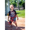 Monster Jam Grave Digger El Toro Loco Megalodon Monster Truck UPF 50+ Pullover Rash Guard and Swim Trunks Outfit Set Toddler - 2 of 4
