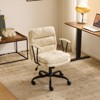 Karl Home | 24.4 Inch Upholstered Swivel Office Chair With Leg Pegs And Wheels - 2 of 4