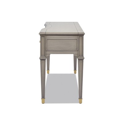 Dauphin 55" Gray Cashmere Wood Executive Desk with Drawers
