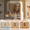 Vanity Desk with Mirror and Lights, Makeup Vanity Set with 6 Drawers and Shelves, Vanity with Charging Station - 2 of 4