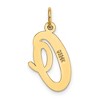 Black Bow Jewelry 14k Yellow Gold Madison Collection LG Classic Script Initial O Pendant - 3 of 4
