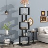 VYNXARIA Simple Black 5 - Tier Rotating Bookcase with Acrylic Plate for Living Room Decoration - 2 of 4