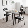 Jojoka Kitchen Table and Chairs for 2,Small Square Dining Room Table Set with 2 Upholstered Chairs - 3 of 4