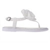bebe Girl's T-strap Flat Sandals with Pearl, Flower, and Rhinestone Details - Sandals for Little Kid/Big Kid - 2 of 4