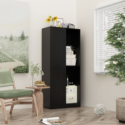 Famapy Elegant Wooden Kitchen Storage Cabinet with Sliding Doors and Multiple Shelves