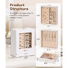 White and Gold Jewelry Box Organizer, Storage Case for Necklaces, Rings, Earrings, Bracelets, Christmas Gift for Women & Girls - 4 of 4