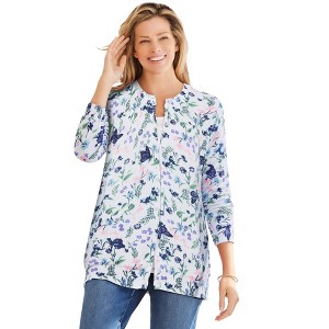 Woman Within Perfect Long-Sleeve Cardigan - 1 of 3