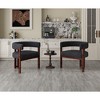 MAYEERTY Modern Soft Chenille Accent Chair - Open Back 3-Leg Barrel - Comfy Dining Set of 2 (Beige) - 3 of 4