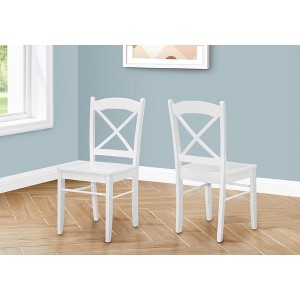 Monarch Specialties Dining Chair Set Of 2 Side Kitchen Dining Room White Wood Legs Transitional - 1 of 4